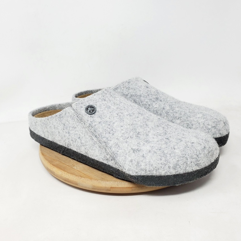 Birkenstock Zermatt Clogs 41 Womens 10 Grey Wool Slip On Mule Comfort Shoes - Picture 2 of 13